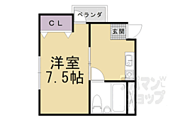 Ｍｐｉ’ｓ京都山科 2階1Kの間取り