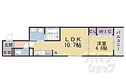 京阪本線 丹波橋駅 徒歩3分の賃貸アパート 2階1LDKの間取り