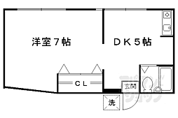 京阪本線 清水五条駅 徒歩9分の賃貸アパート 1階1DKの間取り