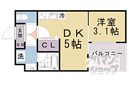 VINA山科WEST 1DKの間取図画像