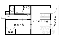 京阪本線 墨染駅 徒歩10分の賃貸マンション 4階1LDKの間取り