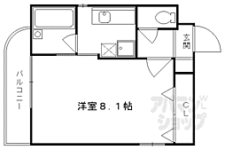 京阪宇治線 観月橋駅 徒歩5分の賃貸マンション 5階1Kの間取り