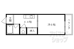 京栄マンション 305 3階1Kの間取り