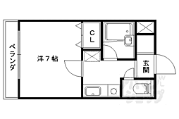 パルデンス洛東 2階1Kの間取り