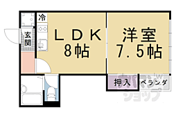 メゾン音羽 1階1LDKの間取り