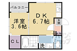 デルソーレ山科 3階1DKの間取り