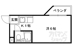 アルビオンシティ京都沢町 ワンルームの間取図画像