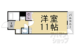 ドエル竹鼻 5階ワンルームの間取り