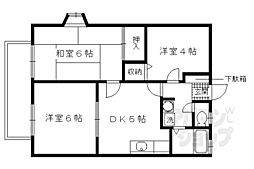 京都地下鉄東西線 醍醐駅 徒歩8分の賃貸アパート 2階3DKの間取り