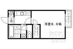 JR奈良線 JR藤森駅 徒歩1分の賃貸アパート 1階1Kの間取り