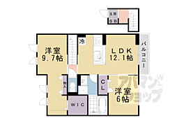 JR東海道・山陽本線 瀬田駅 徒歩12分の賃貸アパート 2階2LDKの間取り