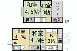 京阪宇治線 観月橋駅 徒歩10分の賃貸テラスハウス
