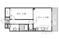 ザ　レジデンス　京都・東 2階1LDKの間取り