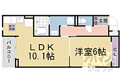 京阪石山坂本線 滋賀里駅 徒歩4分の賃貸アパート 1階1LDKの間取り