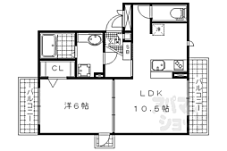 エアステージ 2階1LDKの間取り