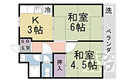 ハイツ東山 2Kの間取図画像