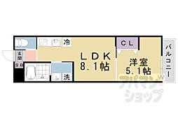 仮称）ＬＥＩ椥辻勧修 3階1LDKの間取り