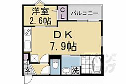 Ｒ−ｓｍａｒｔ椥辻 1階1DKの間取り