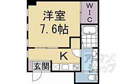 パインフィールド洛南 1Kの間取図画像