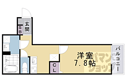 Rita椥辻 1Kの間取図画像