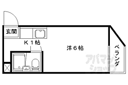 アルビオンシティ京都沢町 ワンルームの間取図画像