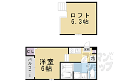 ハーモニーテラス栗栖野華ノ木町 1Kの間取図画像