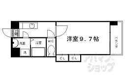 京阪本線 龍谷大前深草駅 徒歩6分の賃貸マンション 6階1Kの間取り