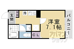 兼六荘 1Kの間取図画像