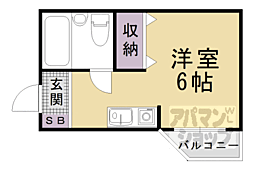 プルシャン山科 1Kの間取図画像
