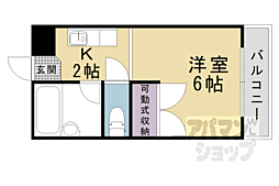 サンシーガル 1Kの間取図画像