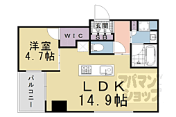 京都市中京区壺屋町マンション 1LDKの間取図画像