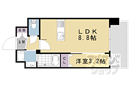 プレサンスTHEKYOTO粋都 1LDKの間取図画像