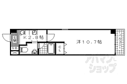 アマルフィ山科 1Kの間取図画像