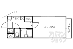 カーサ・コモド 1Kの間取図画像