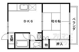 アサヒハイツ 1DKの間取図画像