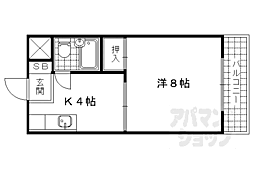 西浦マンション 1Kの間取図画像