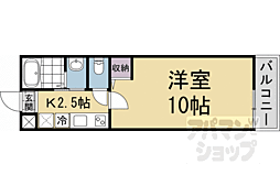アークリード大津北 1Kの間取図画像