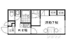 レオパレスヤングフォレストB 1Kの間取図画像