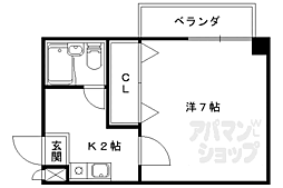 四ノ宮コート 1Kの間取図画像