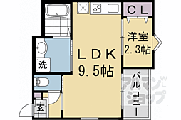 REGALEST山科椥辻 1LDKの間取図画像