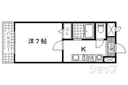 コフレ音羽 1Kの間取図画像