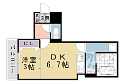 サンライフマイ 1DKの間取図画像