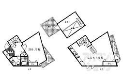 パークヒルズオオヤケ 1LDKの間取図画像
