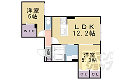 仮称)ユアメゾン山科 2LDKの間取図画像