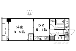 VitaRosa京都 1DKの間取図画像
