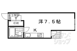 レナジア椥辻 ワンルームの間取図画像