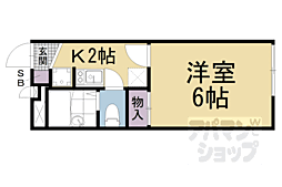 レオパレスグリーンローズ 1Kの間取図画像