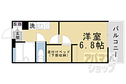 レオパレスまいふか 1Kの間取図画像