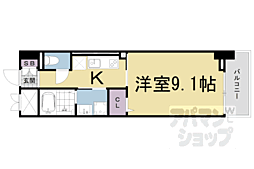 ヒラソル瀬田 1Kの間取図画像