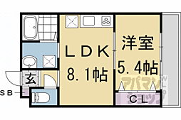 プライベートレジデンス東山七条 1LDKの間取図画像